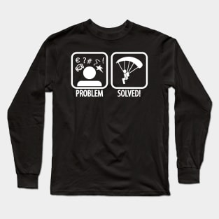 Problem solved skydiving (white) Long Sleeve T-Shirt